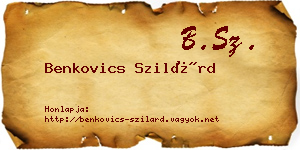 Benkovics Szilárd névjegykártya